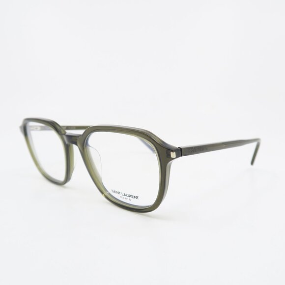 Saint Laurent SL387 004 53mm Brown Olive Transparent Hexagonal New Eyeglasses. - Picture 3 of 8